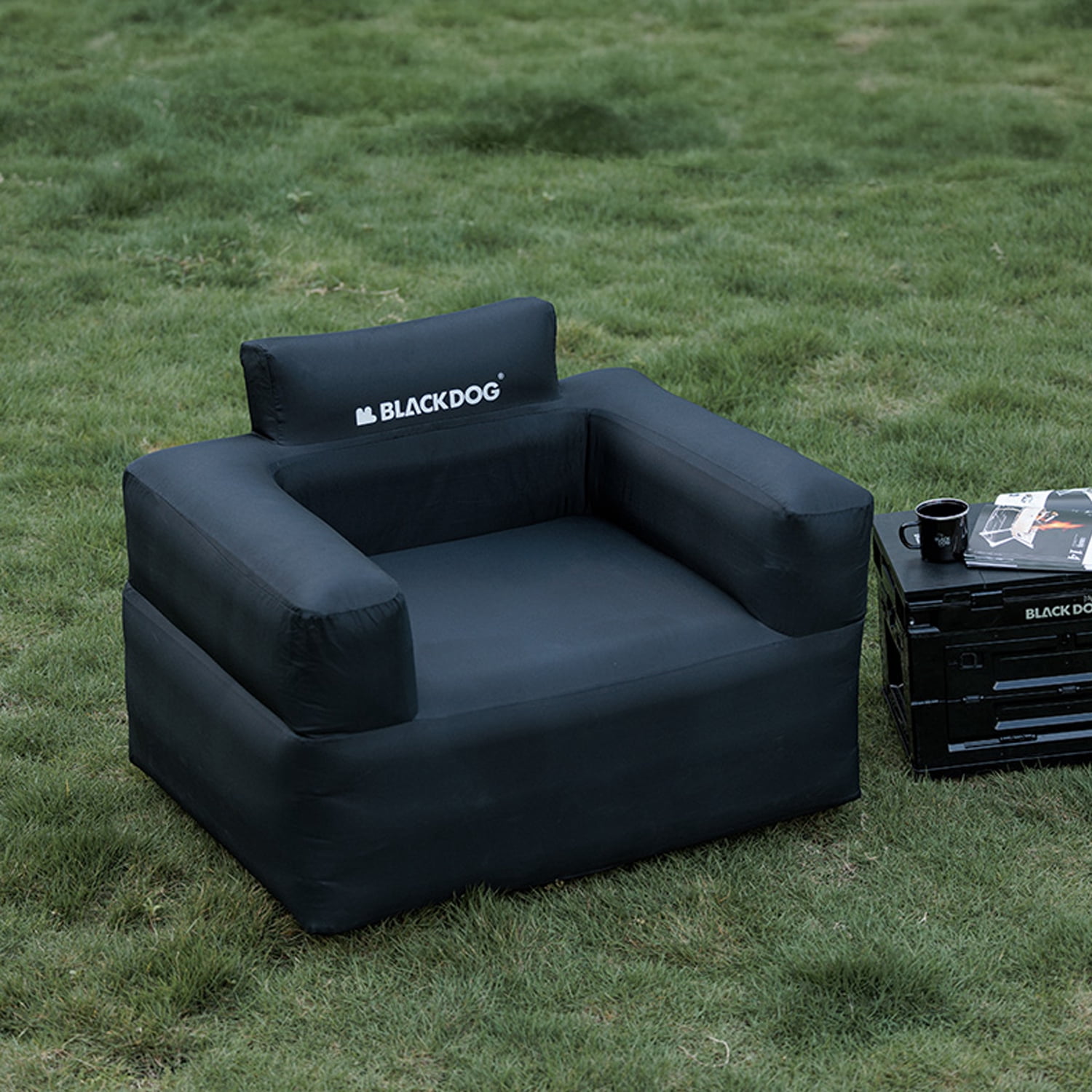 BLACKDOG, Inflatable Camping Sofa, Portable Air Couch with Build