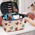 thumbnail image 5 of HELLHERO Heart Pattern Portable Travel Cosmetic Case Organizer for Makeup Gifts for Women Men Handle Store and Organize Large Capacity Work Touch-Ups, 5 of 6