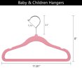 thumbnail image 3 of 50 pcs-11.8in child clothes hangers kid clothes hangers pink baby hanger Velvet baby hanger infant clothes hangers for Closet Non Slip hanger for kid clothes hangers baby small hanger for kid clothes, 3 of 11