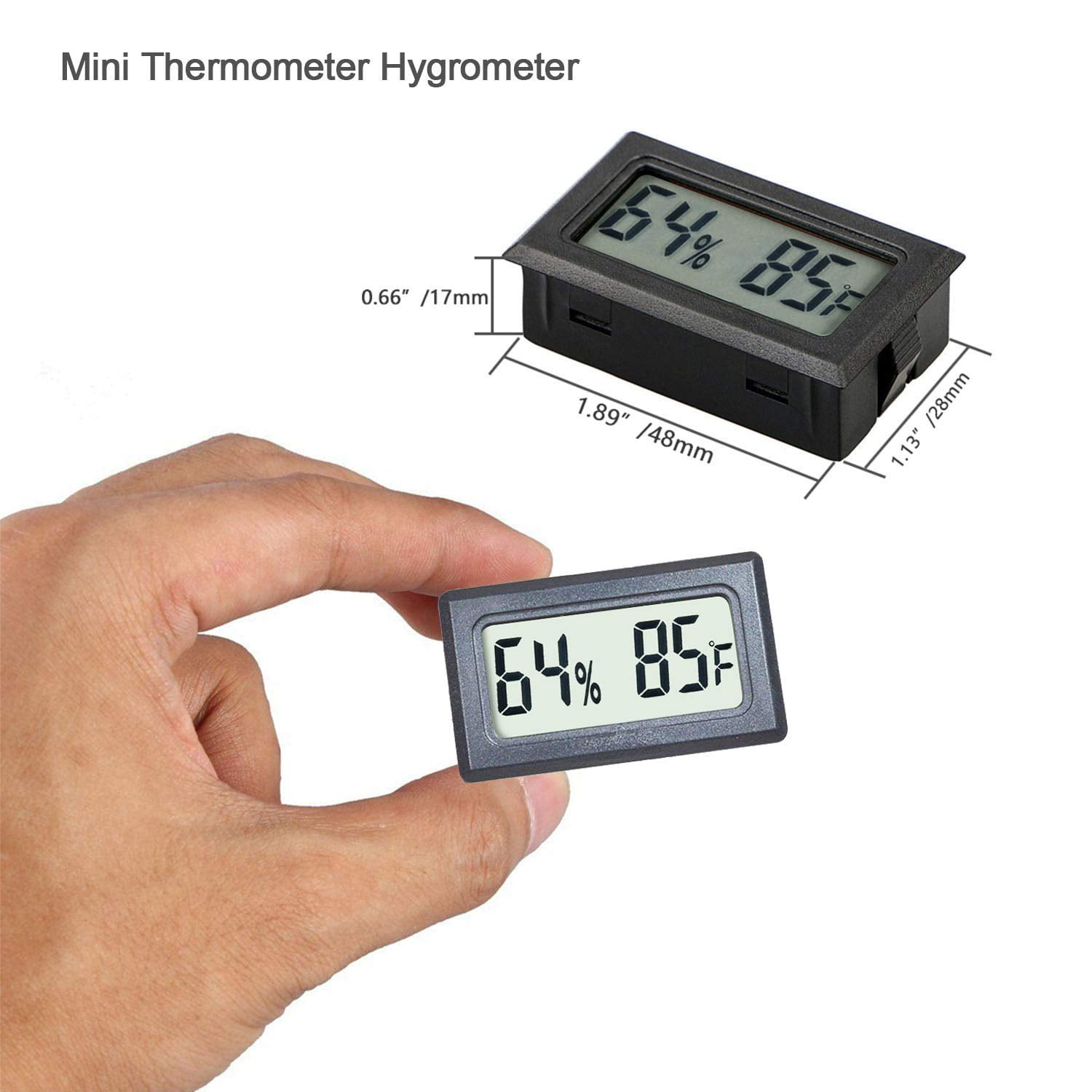 Greenhouse ℉ Cellar Fridge Etc by DWEPTU 4-Pack Mini Digital Thermometer Hygrometer Indoor Humidity Monitor Temperature Humidity Gauge Meter with Fahrenheit Garden Closet for Humidors 