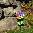 thumbnail image 2 of In the Breeze 2797 — Triple Wheel Flower with Leaves — Ground Stake Included — Colorful Wind Spinner for your Yard or Garden, 2 of 5