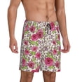 thumbnail image 2 of Sikiie Rose Mix Leopard 4 Mens Pajama Shorts, Lightweight Lounge Pant with Pockets Soft Sleep Pj Shorts for MenXX-Large, 2 of 6