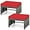 G-red, variant on WYDK 2 Pieces Patio PE Rattan Ottomans, Multipurpose Outdoor Footstool Footrest Additional Seating Side Table with Soft Zippered Cushions for Deck, Garden, and Yard (Red)