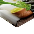 thumbnail image 2 of Ambesonne Spa Fitted Sheet, Stones and Orchids, Full Size, White Green and Black, 2 of 3