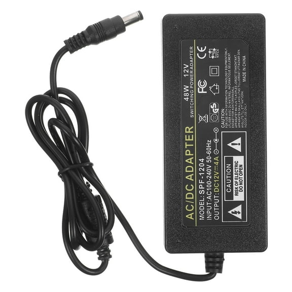 12V 4A Adaptador de corriente 48W Fuente de alimentación para CCTV TV Monitor (Negro)