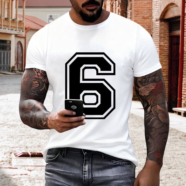 Tops para hombre, blusas y camisas de cuello redondo y manga corta para hombre, blusas estampadas de moda para hombre, jersey de cuello redondo y manga corta, blusa de poliéster para hombre.