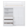 thumbnail image 6 of Bellemave Full Size Loft Bed with Desk and Wardrobe, Wood  Loft Bed frame with 3 Storage Drawers & 2 Shelves, Maximum Space Loft Beds Full Design for Bedroom or Dorm (White）, 6 of 8