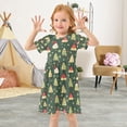 thumbnail image 3 of FORMRS Girls Short Sleeve Dress Summer Casual Round Neck A-line Beach Sundress, Sizes 2T-8T, Christmas Tree, 3 of 8