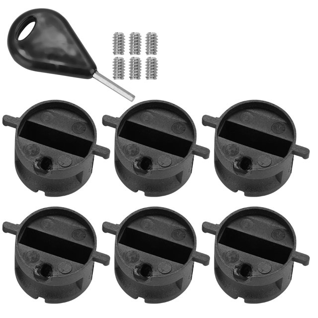 Caja de ranura para timón de 6 piezas con llave para tornillos Juego de aletas FCS G5 para tabla de surf negra