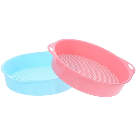 ELAYARD 2Pcs Beach Play Tool Garden Sieve Tool PP Pink Round Stone Removal Family Gardening