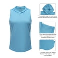 thumbnail image 5 of Xmarks Womens Workout Hooded   Tank Top Yoga Running Quick Dry  Sleeveless Hoodie Casual Athletic Gym Exercise Shirts Blue M, 5 of 7