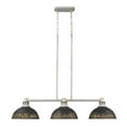 thumbnail image 2 of Golden Lighting Kinsley 3-light Island Light in Antique Black Iron shade, 2 of 11