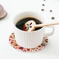 thumbnail image 5 of Lsque Skull Retro record lips Pattern 4" Drink Coasters Set of 4, PVC Leather Absorbent Coasters, Table Coaster Set Decorative Coffee Cup Coasters Housewarming Gift -Round Shape, 5 of 6