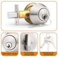 thumbnail image 2 of Probrico(2 Pack) Keyed Alike Single Cylinder Deadbolts Brushed Nickel (Combo Packs), Keyway Keys Handleset, 3 Keys Anti-Theft Interior& Ext, 2 of 7