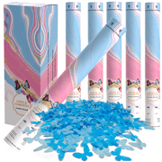 Blue Butterfly Gender Reveal Biodegradable Confetti Cannon