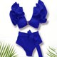 thumbnail image 4 of Tankini para mujer, bikini push-up de cintura alta con volantes y escote en V profundo, traje de baño de dos piezas para mujer, trajes de baño tankini para mujer, traje de baño de 2 piezas para mujer,, 4 of 8
