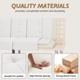 thumbnail image 4 of Vineego Modern Faux Leather Couch Convertible Folding Futon Sofa Bed with 2 Cup Holders,White, 4 of 7