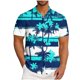 thumbnail image 1 of Blusa y camisa de manga corta con cuello vuelto para hombre, informal, a la moda, con estampado de bolsillo y botones, de poliéster., 1 of 5