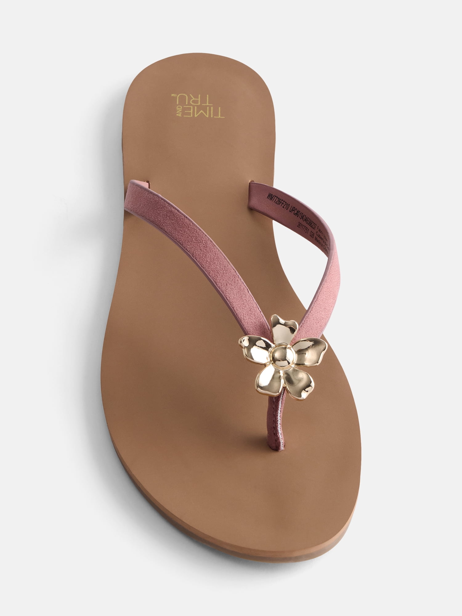 Time and Tru Women's Ornament Thong Sandals