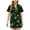 Black, variant on Women's Shamrock Print Shorts Pajama Set, Soft Button Down Sleepwear for St.Patrick's Day, Two-Piece Pajamas