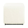 thumbnail image 5 of HomePop Cube Ottoman, White Faux Fur, 5 of 11