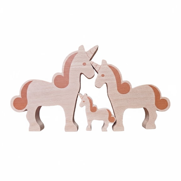 Unicorn Statue,  Animal Decor, Wooden Unicorn  family Gift for Women, Boho Decor for Living Room, Shelf, Office