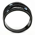 thumbnail image 2 of IP Black(Ion Plating) Stainless Steel Ring with Top Grade Crystal in Sea Blue for Women Sea Blue Stone Color Style TK3564 Size 7, 2 of 4