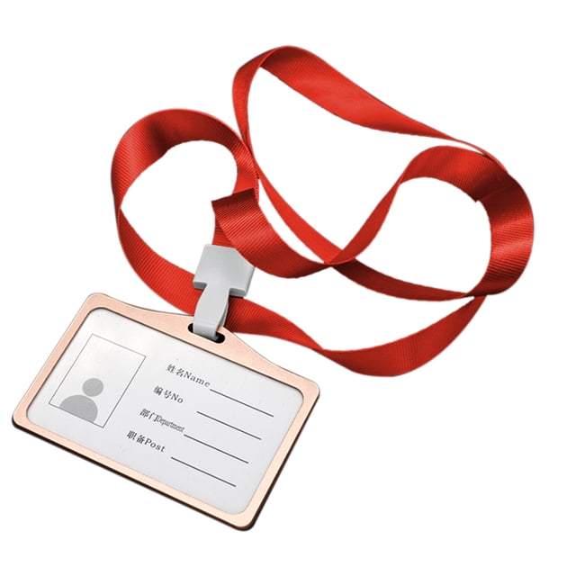 Labymos Horizontal Transverse Aluminum Alloy ID Name Card Case Business Work Card Badge Holder with