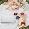 thumbnail image 4 of Zehuanyu Box Covered Baking Tray Stainless Steel Baking Pan With Lid Bread Baking Pan Cake Pan With Lid Bread Oven Ice Cream Container Freezer Box For Refrigerator Home Silver, 4 of 8