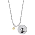 thumbnail image 1 of Delight Jewelry Goldtone Mini April - Clear Crystal Heart Silvertone Script Initial Disc - Z - Charm Necklace, 20"+3", 1 of 4