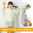 thumbnail image 7 of Rain Poncho Kids Girls Boys Cute Cartoon Baby Transparent Fashion Wrapped Eva Rainy Day Outdoor Convenient Durable Lightweight Yellow Rain Coat Sizes M, 7 of 7