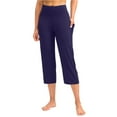 thumbnail image 1 of Pantalones ligeros 3/4 para mujer - Corte holgado informal con bolsillos - Tejido suave y cómodo, pantalones de yoga/deportivos con cintura elástica, 1 of 6