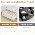 thumbnail image 5 of Boho Dresser with Rattan Accents - Natural Wood 6 or 7 Drawer Chest, Tall Freestanding Storage Organizer with Curved Legs for Bedroom, Living Room, Entryway, Balcony, 5 of 8