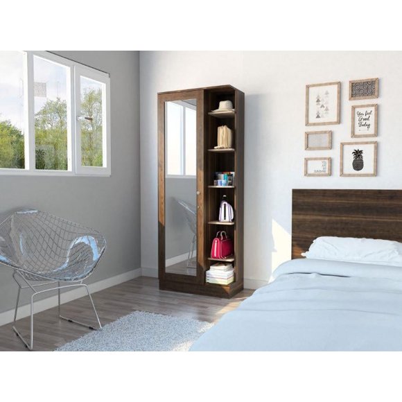 Armario Excelsior Closet con Espejo Madera MDP Habano/Miel