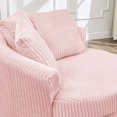 thumbnail image 5 of NkurdSu 61" Oversized Boneless Round Chair, Indoor Deep Seat Cloud Chaise Lounge with 5 Pillows, No Assembly Accent Barrel Chair for Living Room, Bedroom, Pink Corduroy, 5 of 6