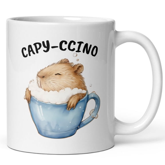 Capybara Mug Cappuccino Coffee Cup Capy-ccino Cute Animal