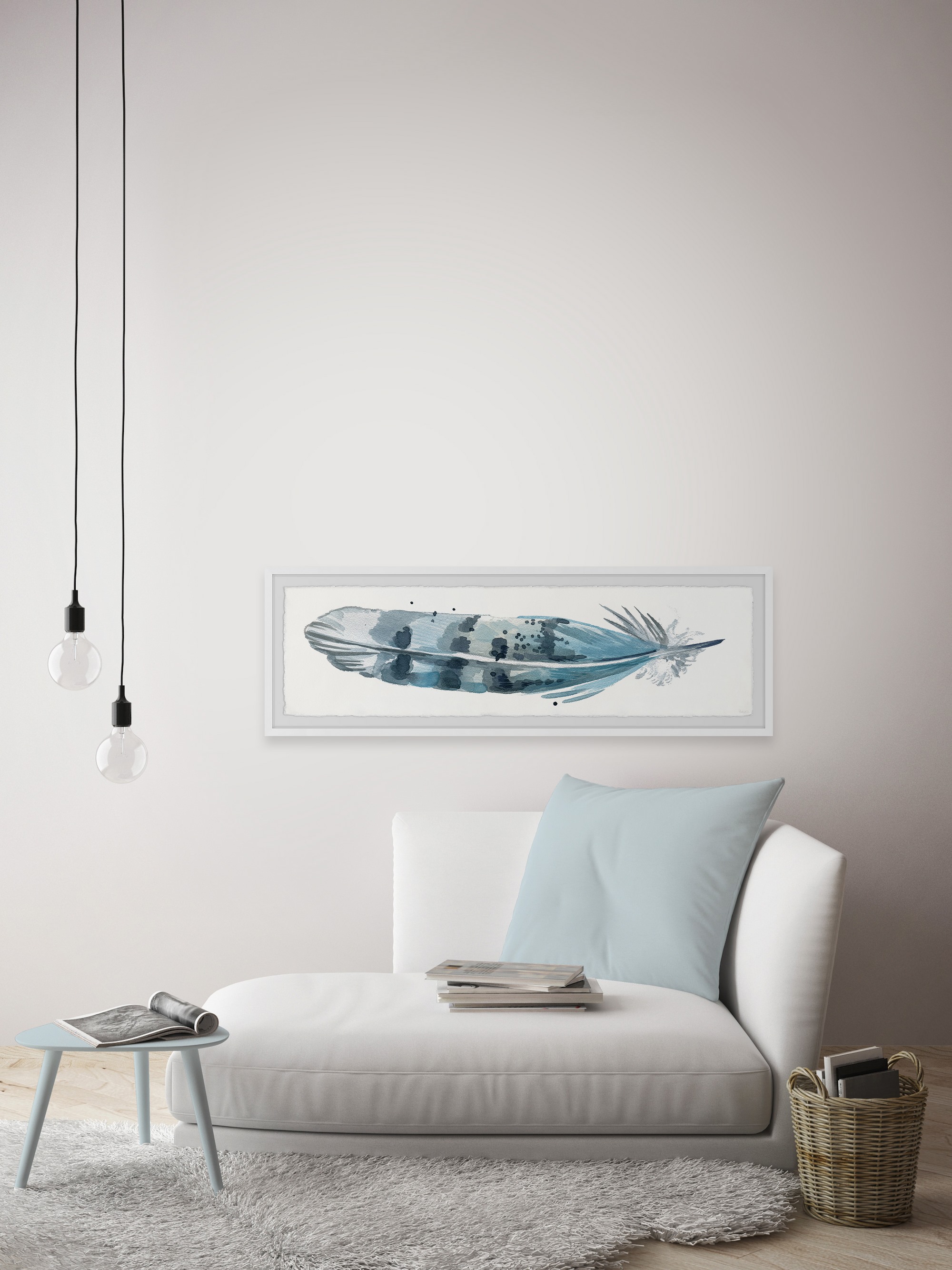 Parvez Taj Bird's Feather Framed Wall Art, 15" x 45"