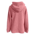 thumbnail image 4 of DHFJKG Womens Fuzzy Zip Up Asymmetrical Hoodie Jacket Irregular Hem Solid Color Long Sleeve Casual Hooded Coat For Fall Winter Cozy Outerwear, 4 of 5
