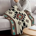 thumbnail image 3 of Southwest Geometric Blanket Soft Cozy Warm Throw Blanket for Couch, Plush Fuzzy Flannel Fleece Blankets for Sofa, Brown Mexican Aztec Boho Tribal Bed Blankets Lightweight Gifts for Women, 50"x60", 3 of 9