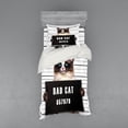 thumbnail image 2 of Ambesonne Animal Bedding Set 4 Pcs, Jail Kitty Under Arrest, Queen, Brown Black White, 2 of 3