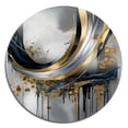 thumbnail image 2 of Designart "Abstract Marble Shapes and Lines V" Abstract Marble Metal Round Art Print, 2 of 5