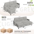 thumbnail image 3 of Walsunny Pull Out Sectional Sleeper Sofa Bed L Shape Couches with Reversible Storage Chaise for Living Rooms Small Rooms Apartment,Light Gray, 3 of 7