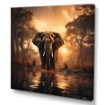 thumbnail image 2 of Designart "Elephant Portrait Monochrome II" Landscapes Canvas Art Print, 2 of 5