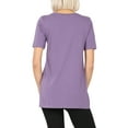 thumbnail image 3 of Zenana Women & Plus Size Cotton V-Neck Short Sleeve Casual Basic Tee Shirts, 3 of 4