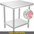 thumbnail image 3 of VEVOR Stainless Steel Work Table 35 x 24 x 31 inch Commercial Kitchen Prep & Work Table Heavy Duty Prep Worktable Metal Work Table with Adjustable Feet for Restaurant, Home and Hotel, 3 of 9