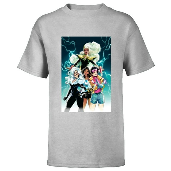 Marvel Women Storm Jubilee Wasp America Chavez & Black Cat - Short Sleeve T-Shirt for Kids - Customized-Athletic Heather