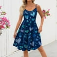 thumbnail image 5 of Valentines Dress for Women Sleeveless Midi Dress Round Neck A-Line Vintage Valentine Heart Print Party Dresses Dark Blue 2XL, 5 of 6