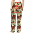 thumbnail image 3 of Xecao Colorful Hawaii Palms Women's Straight Lounge Pajama Pants: The Epitome of Relaxed Sleepwear, 3 of 9