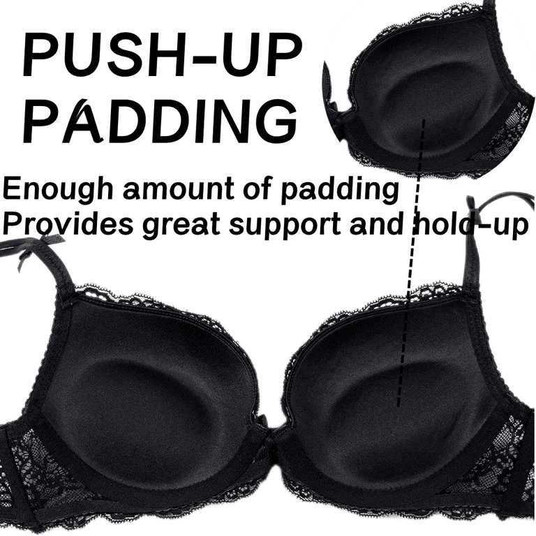 Smart & Sexy Womens Add 2 Cup Sizes Push-Up Bra 2-Pack Black Hue/No No Red  34B