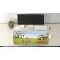 thumbnail image 2 of Cartoon Computer Mouse Pad, 3 Monkeys Playing in a Tropical Forest Banana Africa Safari Nature, Rectangle Non-Slip Rubber Mousepad Large, 31" x 12" Gaming Size, Pale Blue Brown Green, by Ambesonne, 2 of 2